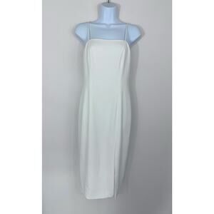 Jay Godfrey White Strappy Back Midi Dress Size 4 Cutout Party Cocktail